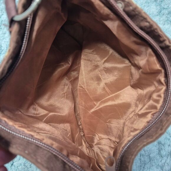 Brown Skull Pattern Shoulder Bag with Chunky Chain Handle Y2K Punk - Picture 3 of 5